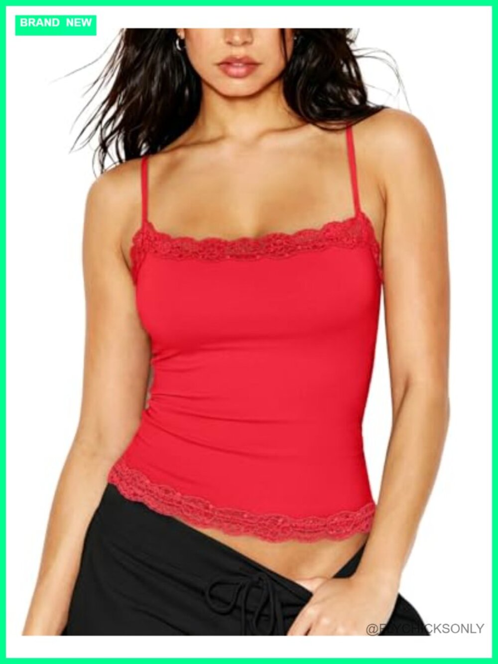 Double Lined Lace Camisole Tank Top Spaghetti Strap Going Out